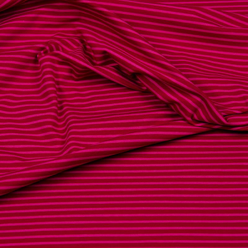 CAMPAN Baumwoll-Jersey Streifen rot pink